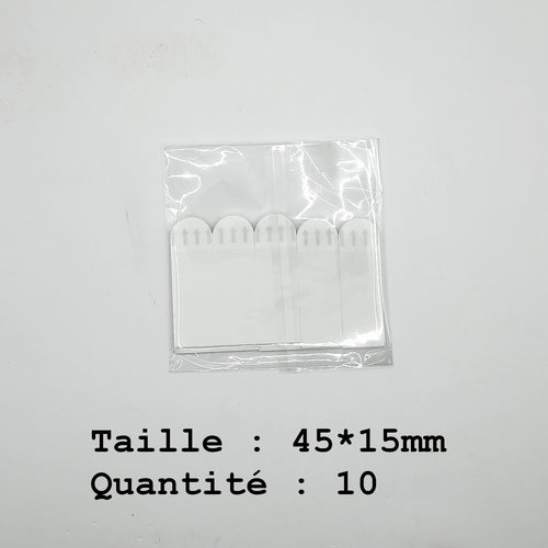 10 Languettes accroches tableaux 45*15mm
