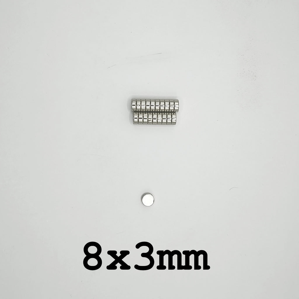 20 aimants en néodyme 8x3mm