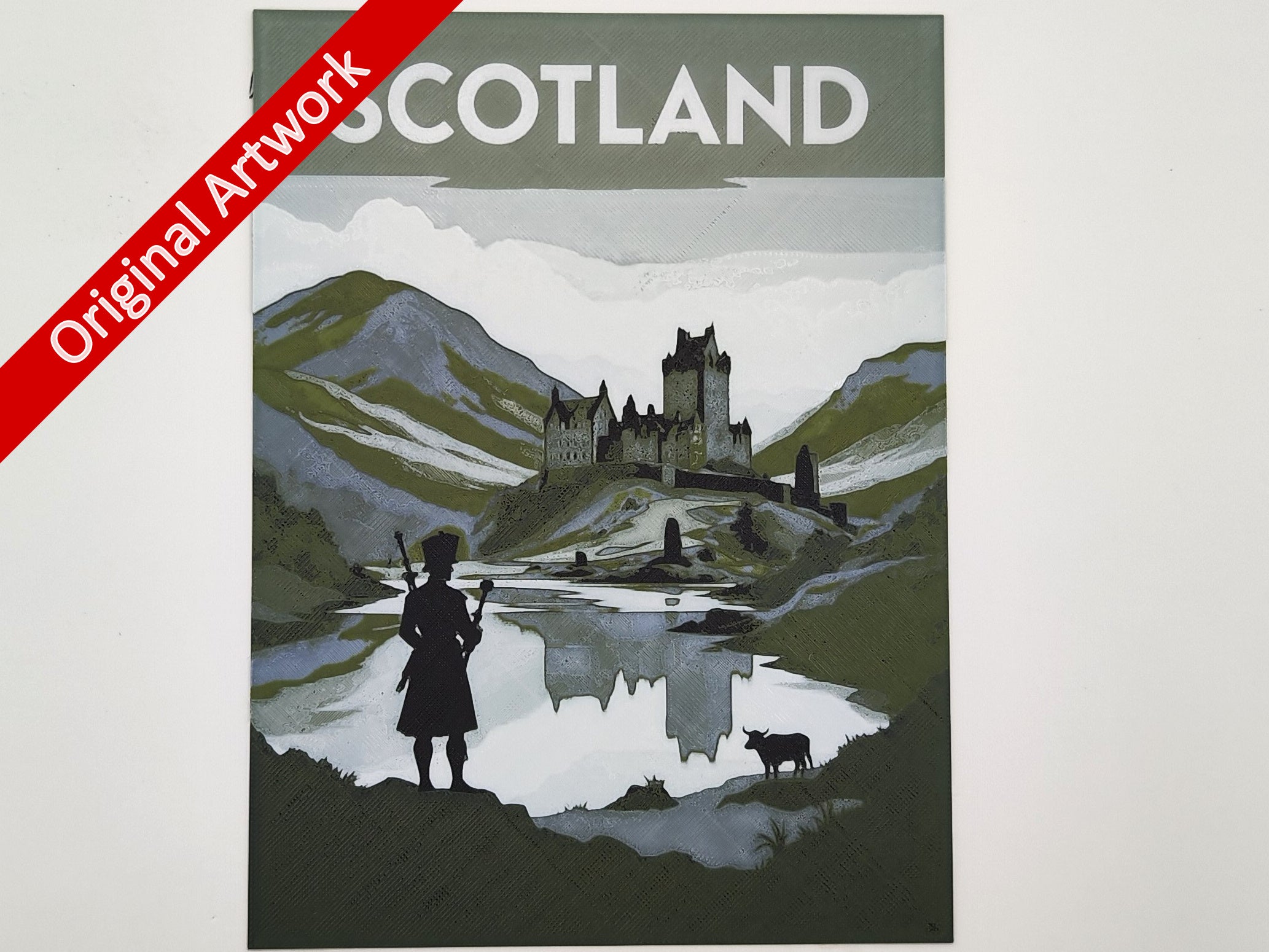 3D-printed travel poster of Scotland