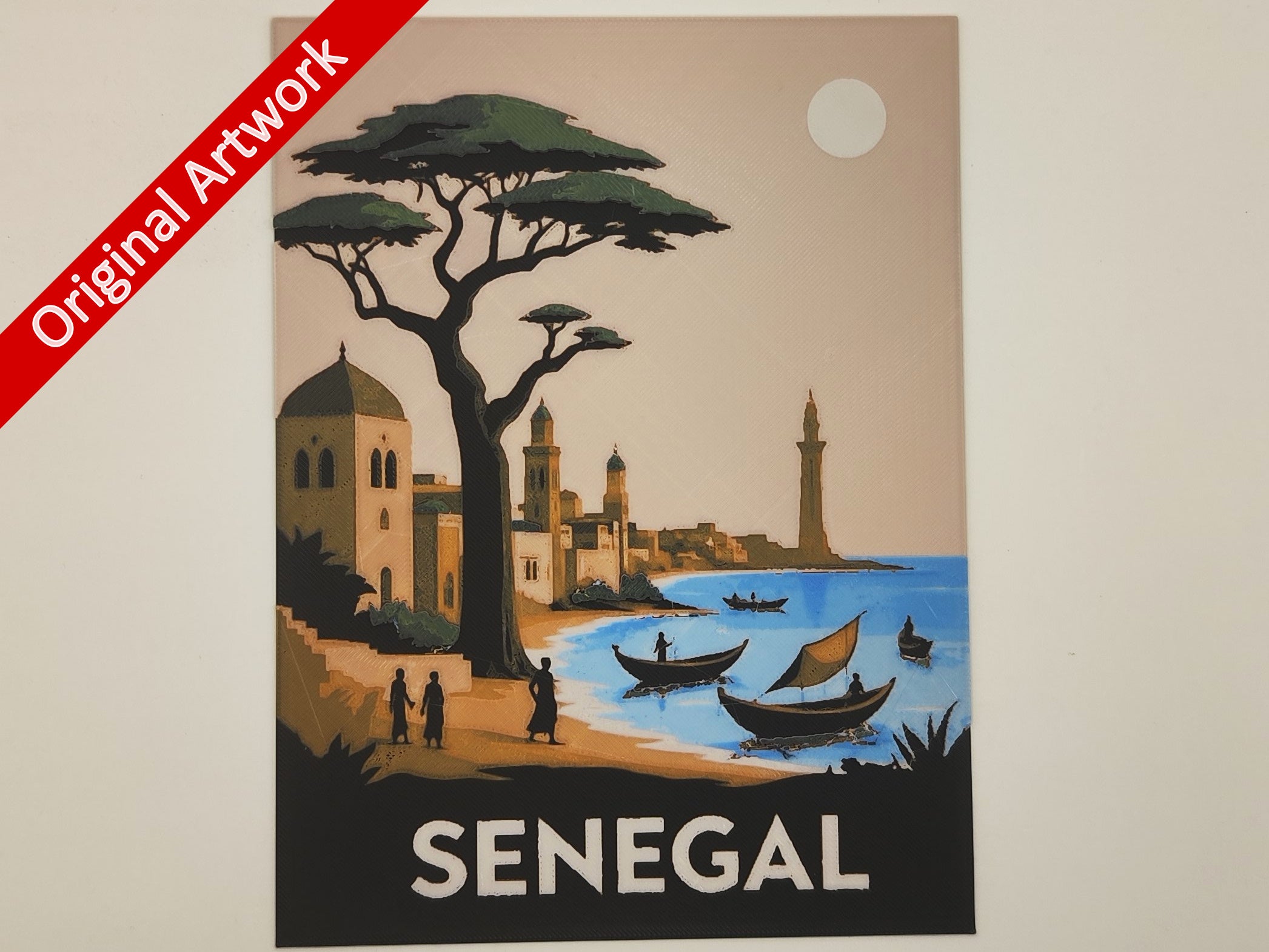 3D-printed travel poster of Senegal 