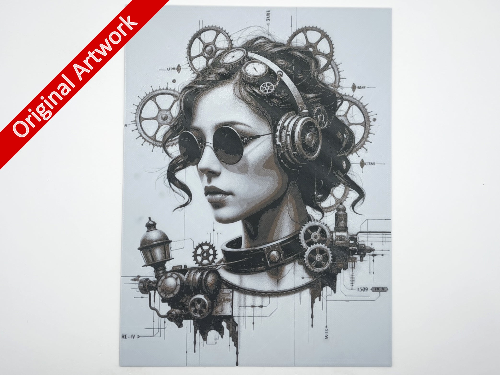 Affiche/poster de Lady steampunk imprimée en 3d style steampunk
