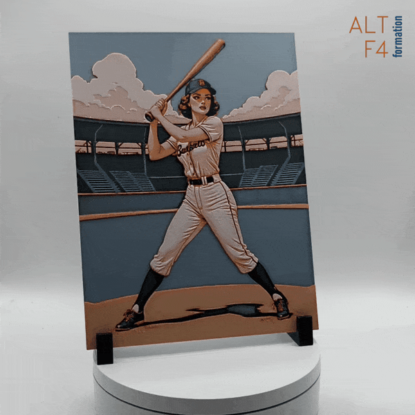 Affiche/poster de pinup base_ball imprimée en 3d