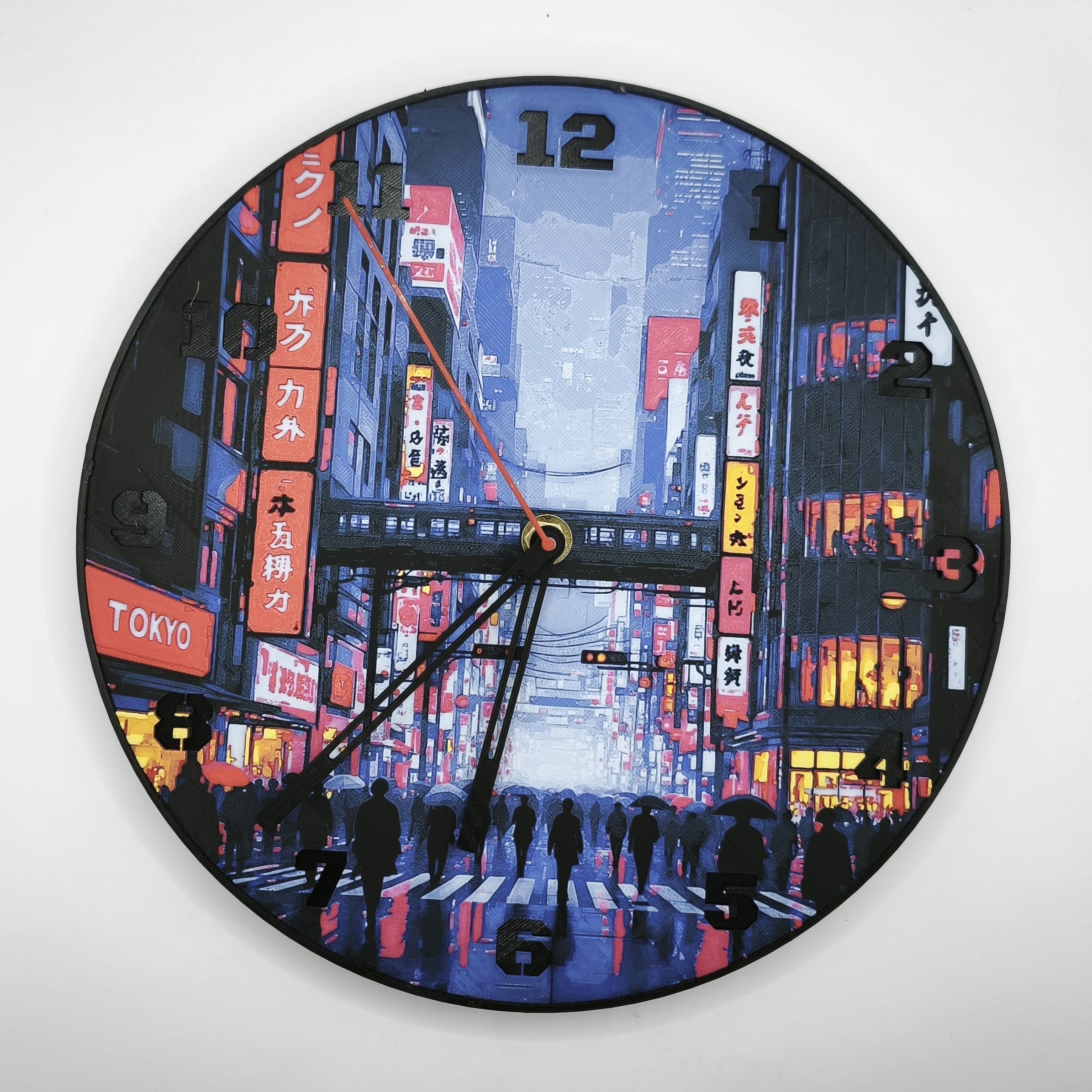 Horloge complète : Tokyo cyberpunk (impression 3D)
