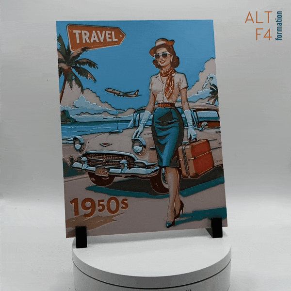 Affiche : Pinup - Voyage (impression 3D)