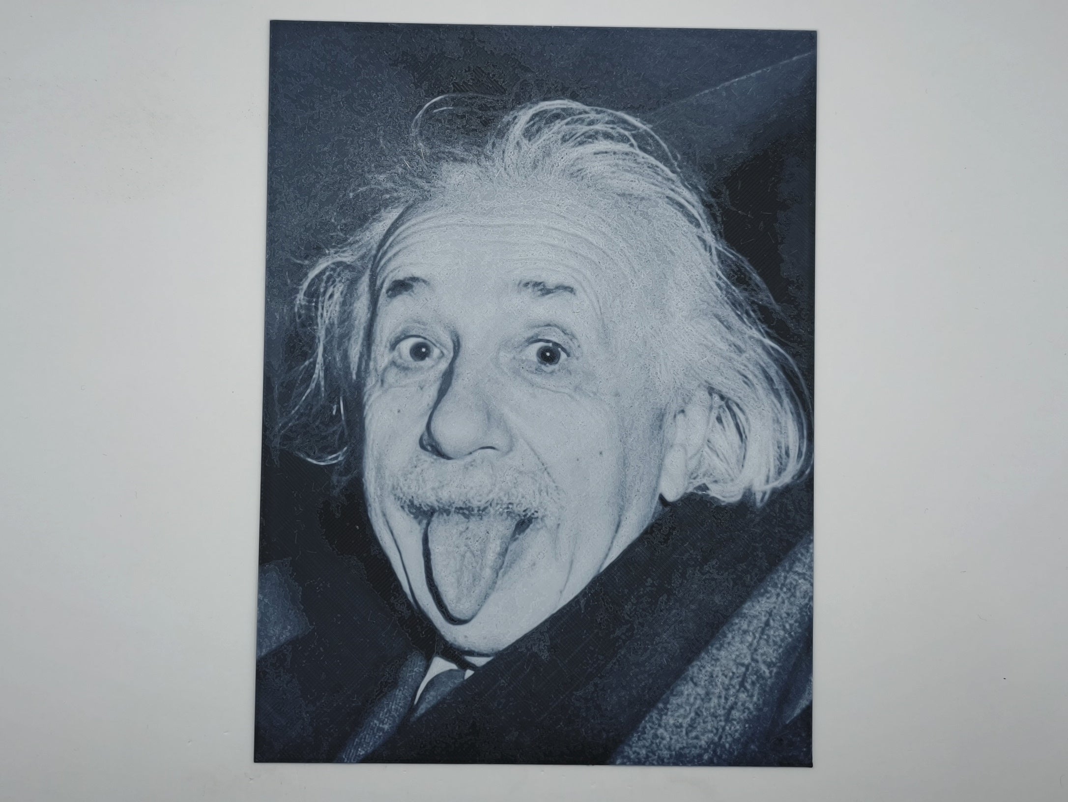 Affiche/poster Albert Einstein imprimée en 3d noir et blanc