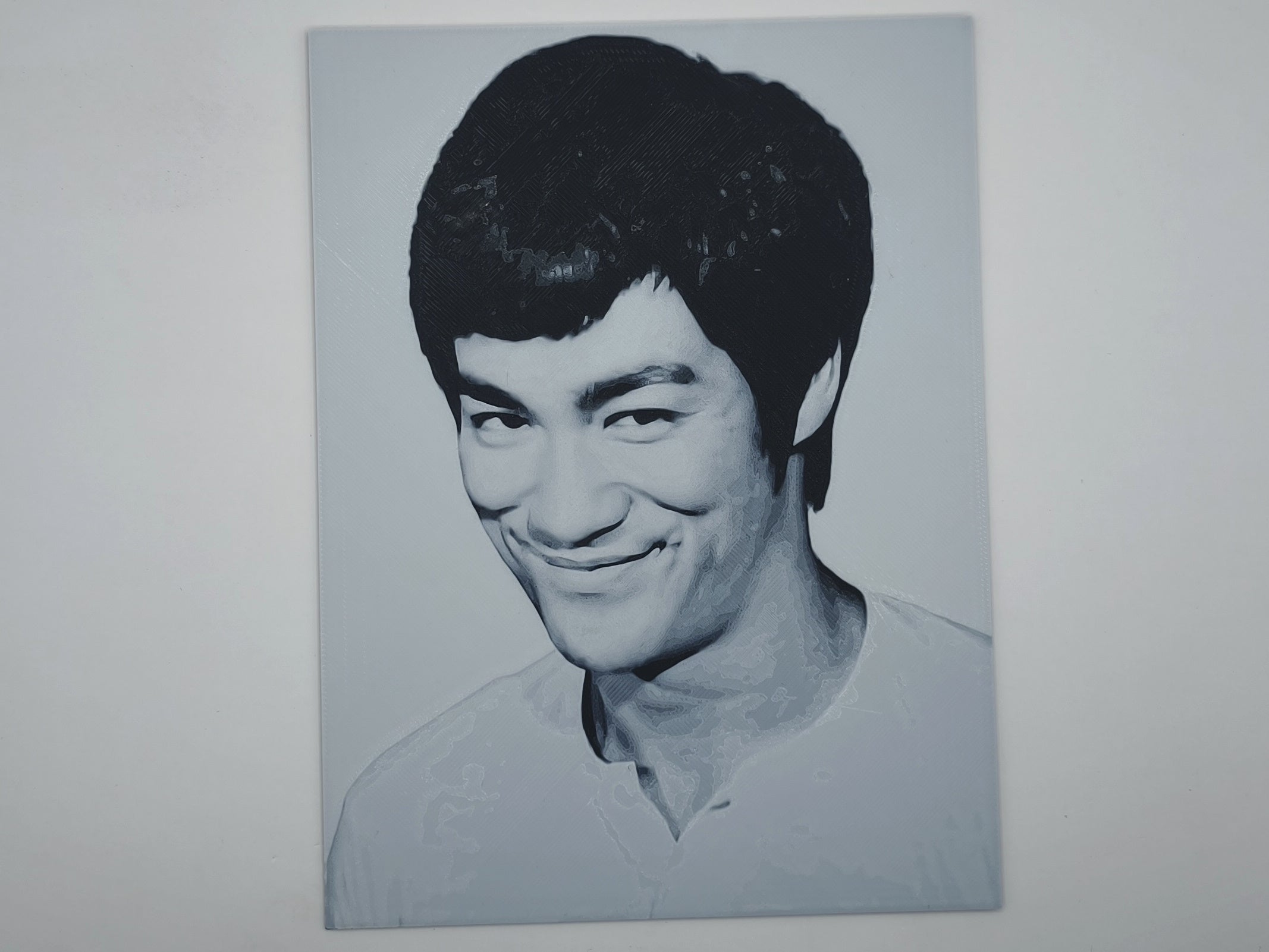 Affiche/poster Bruce Lee imprimée en 3d noir et blanc