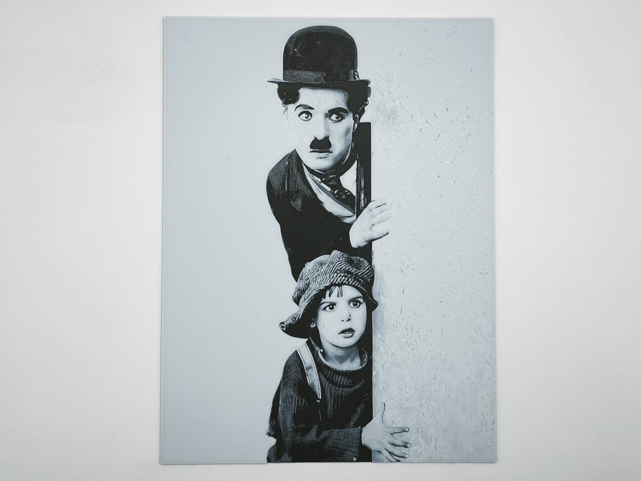 Affiche/poster Charlie Chaplin (the kid) imprimée en 3d noir et blanc