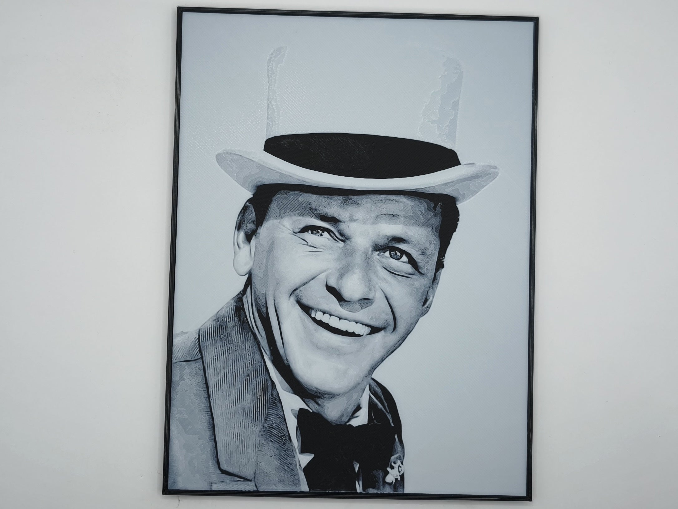 Affiche/poster Frank Sinatra imprimée en 3d noir et blanc avec cadre