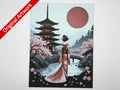 Affiche/poster Geisha Harmonie de printemps imprimée en 3d
