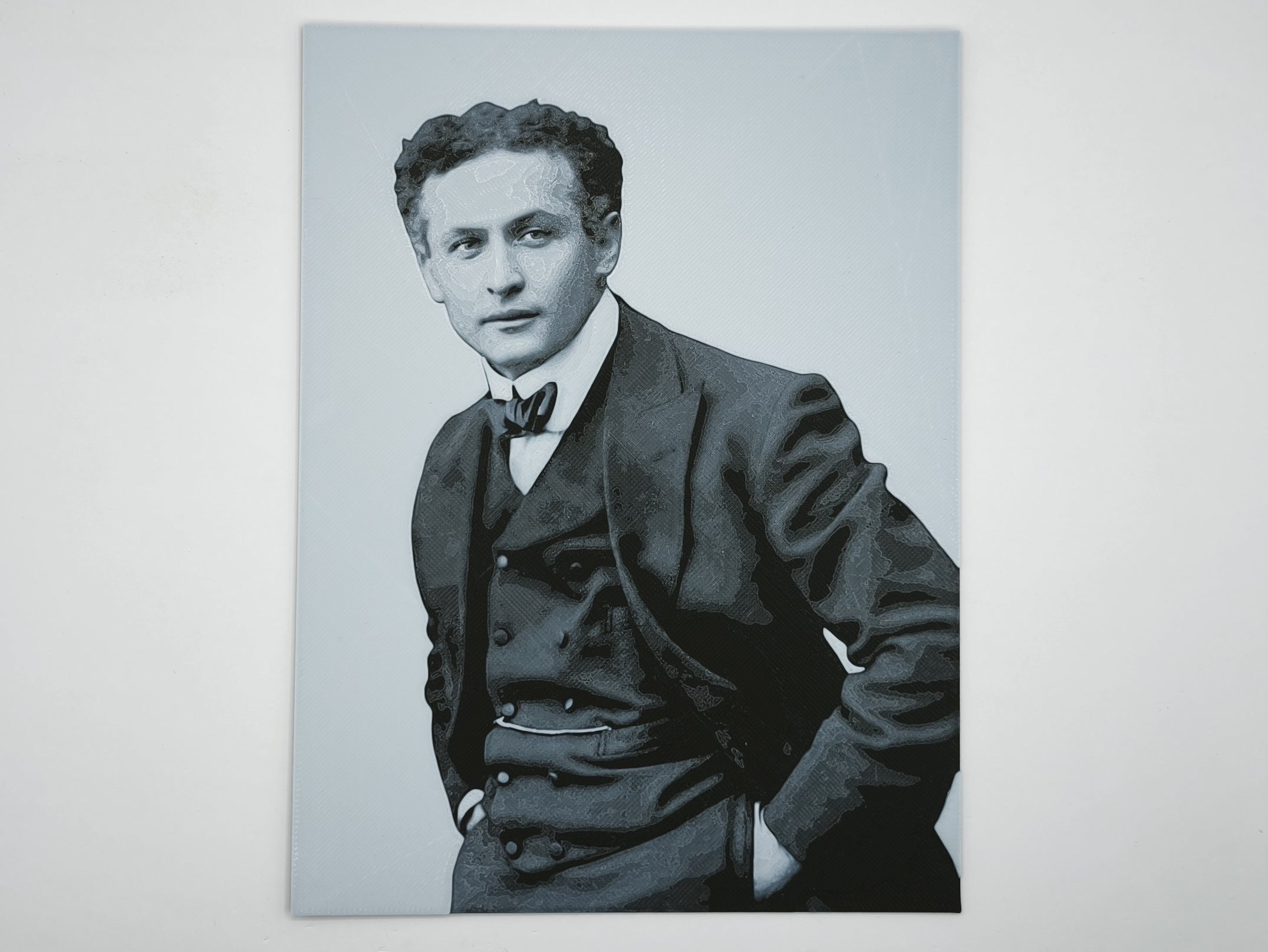Affiche/poster Harry Houdini imprimée en 3d noir et blanc