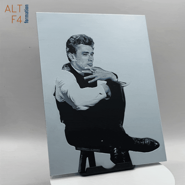 Affiche/poster James Dean imprimée en 3d noir et blanc