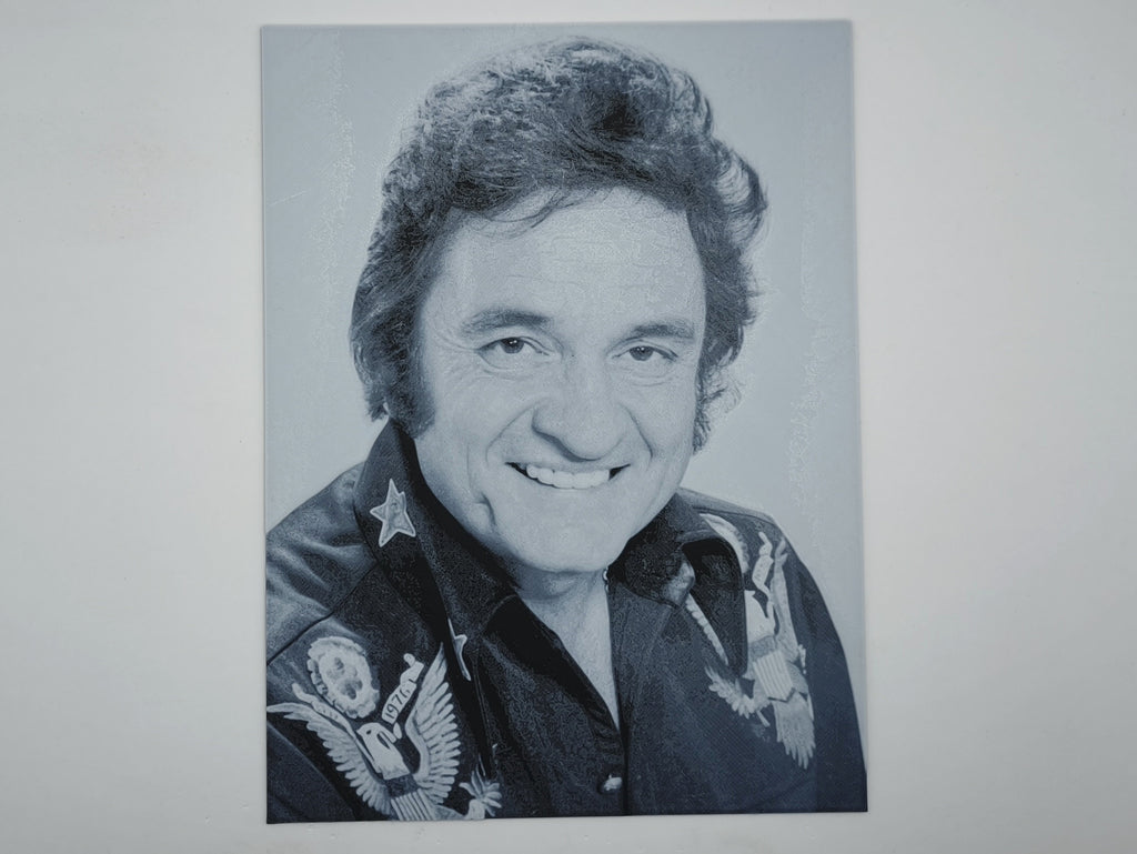 Affiche/poster Johnny Cash imprimée en 3d noir et blanc