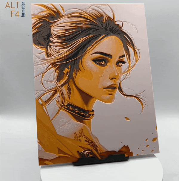Affiche/poster La femme en safran imprimée en 3d

