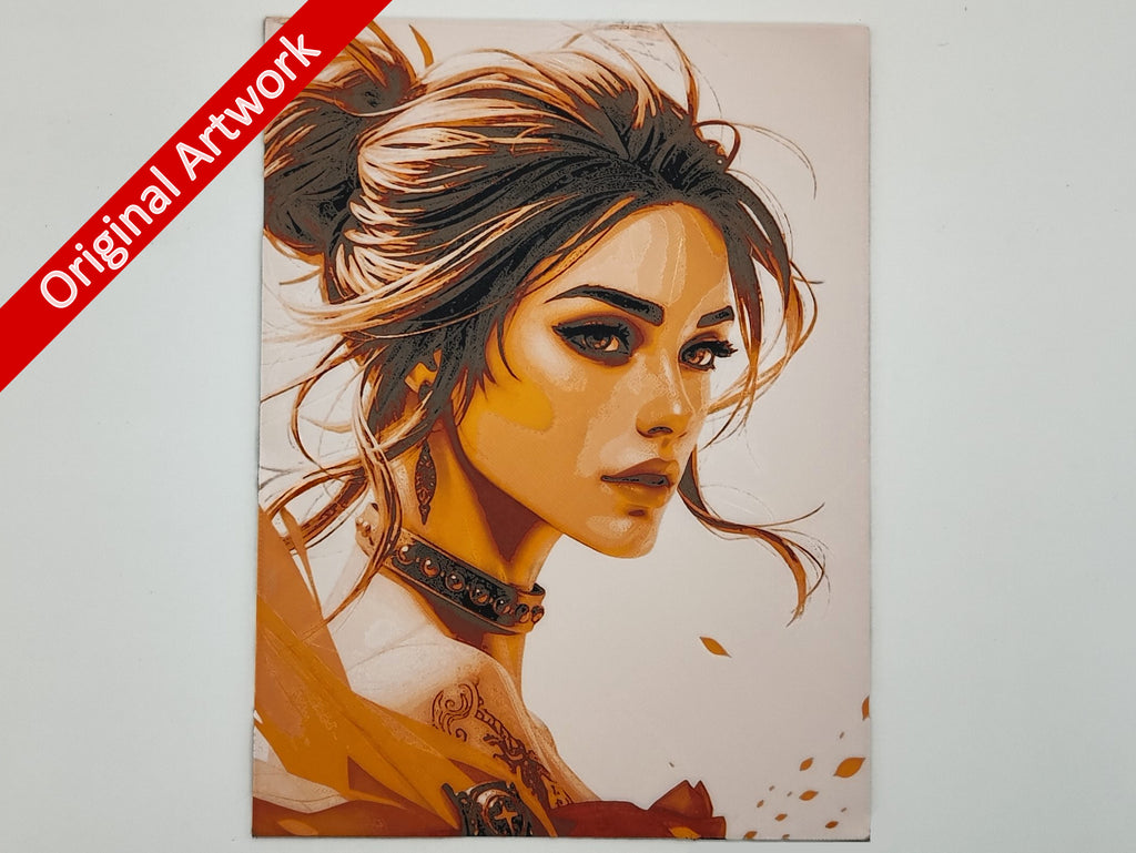 Affiche/poster La femme en safran imprimée en 3d

