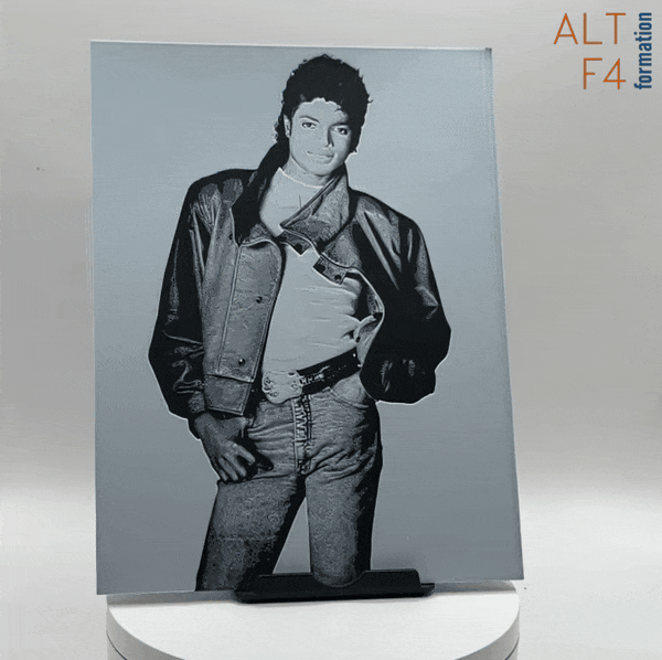 Affiche/poster Michael Jackson imprimée en 3d noir et blanc