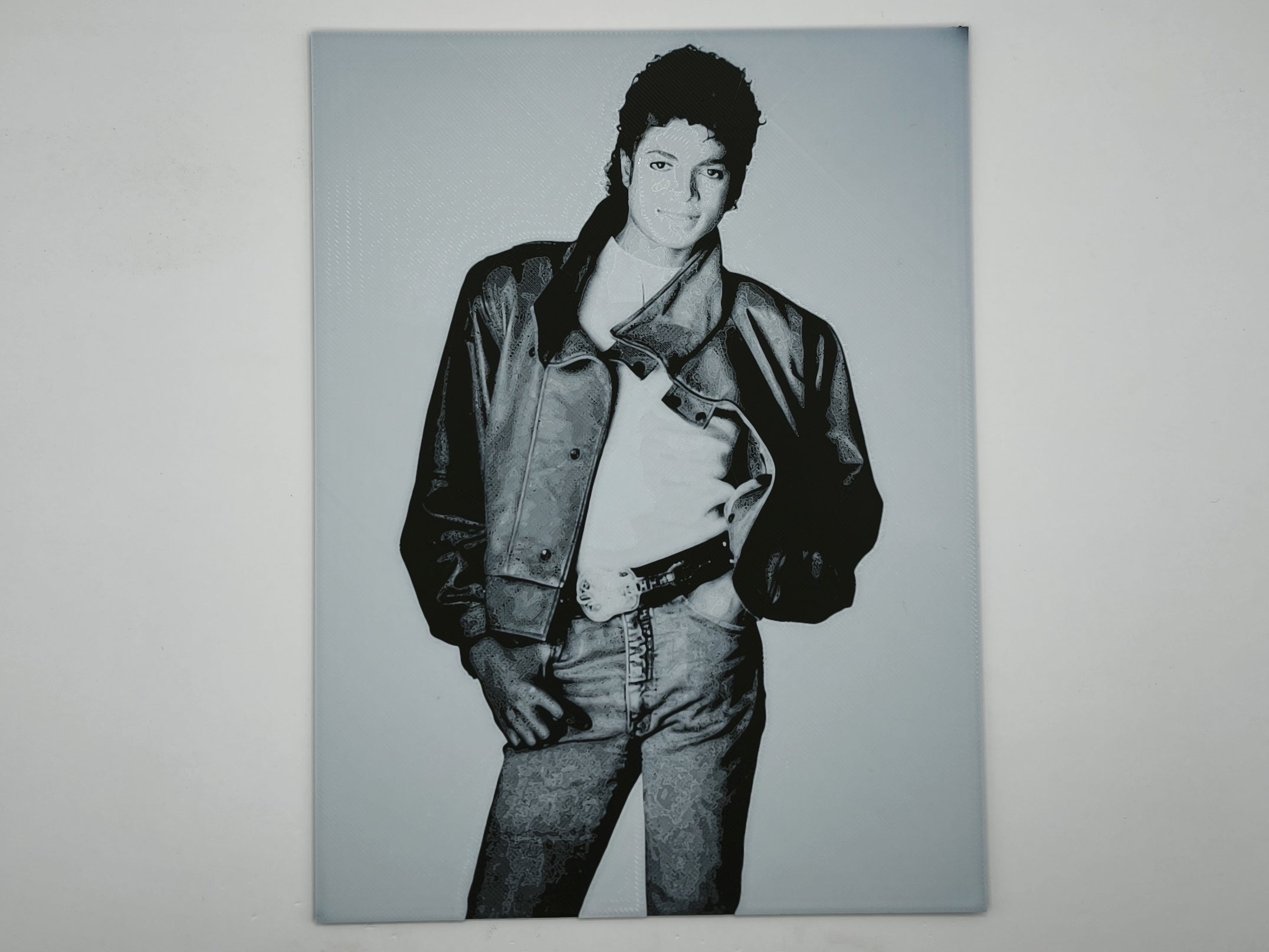 Affiche/poster Michael Jackson imprimée en 3d noir et blanc