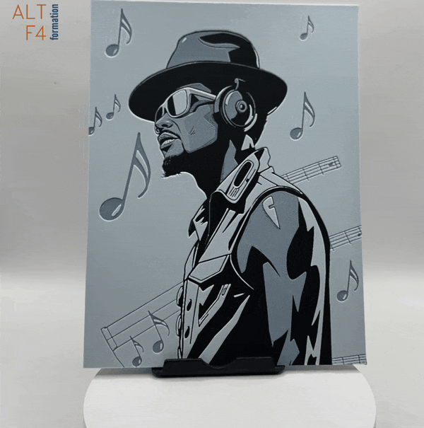 Affiche/poster Music Man imprimée en 3d
