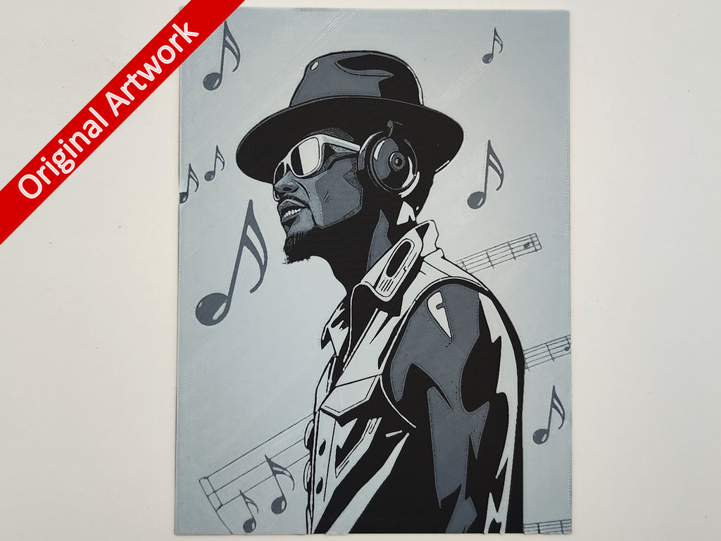 Affiche/poster Music Man imprimée en 3d
