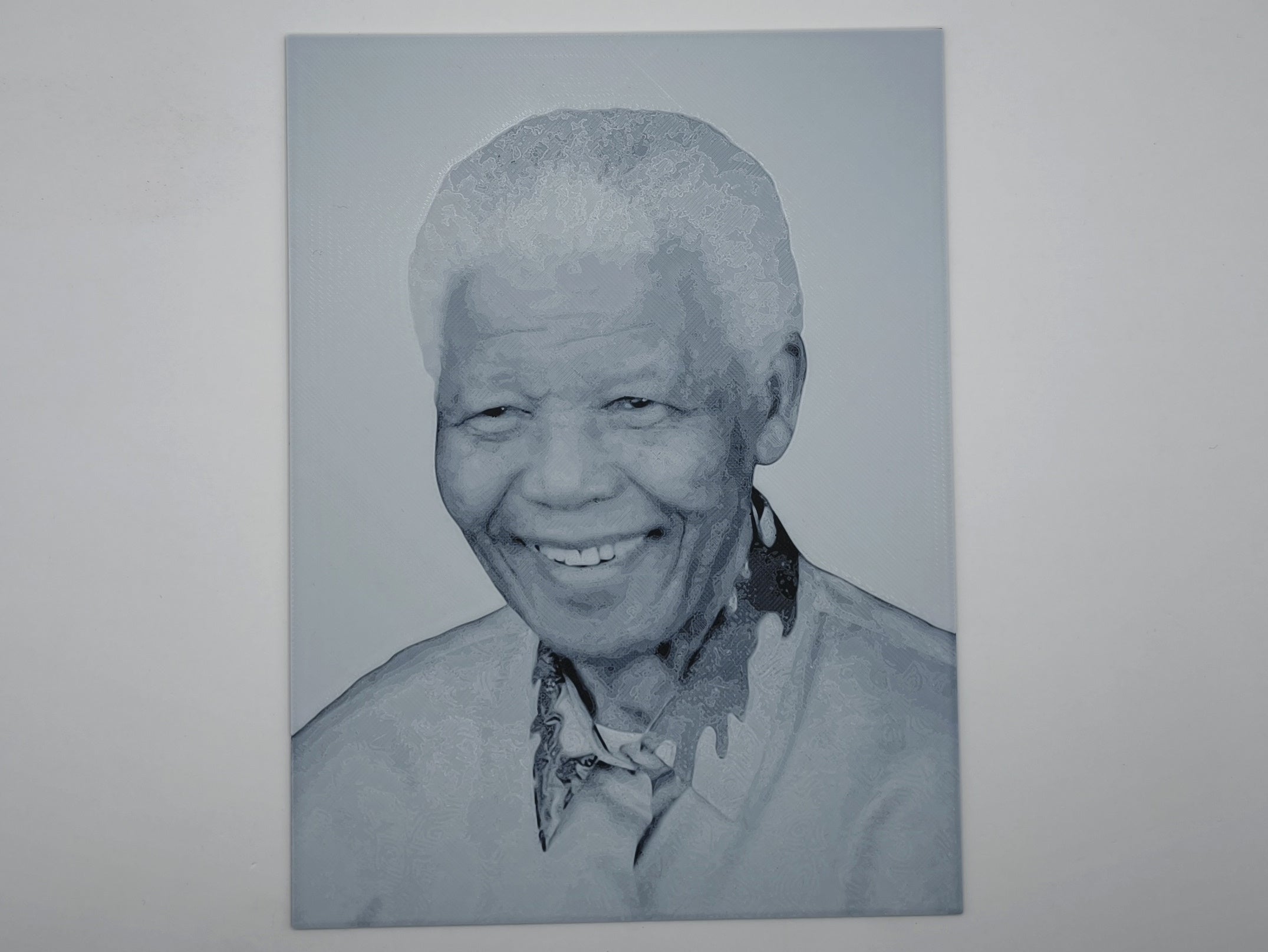 Affiche/poster Nelson Mandela imprimée en 3d noir et blanc