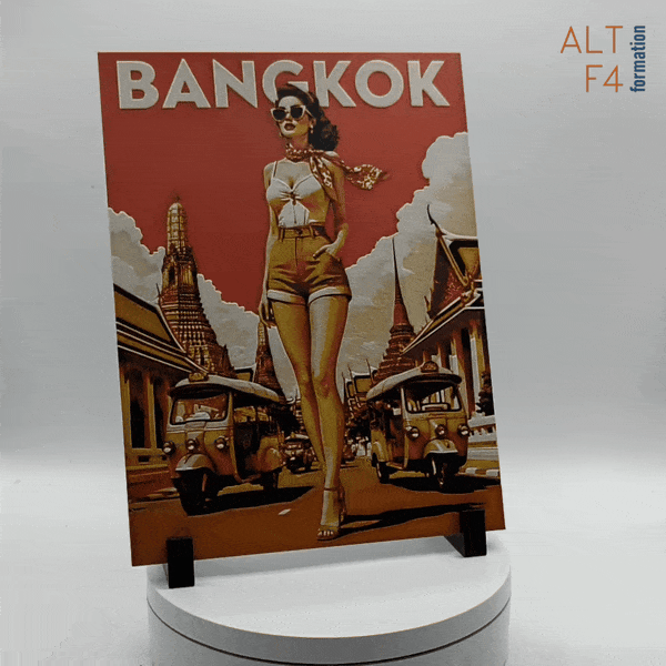 Affiche/poster de pinup Bangkok imprimée en 3d
