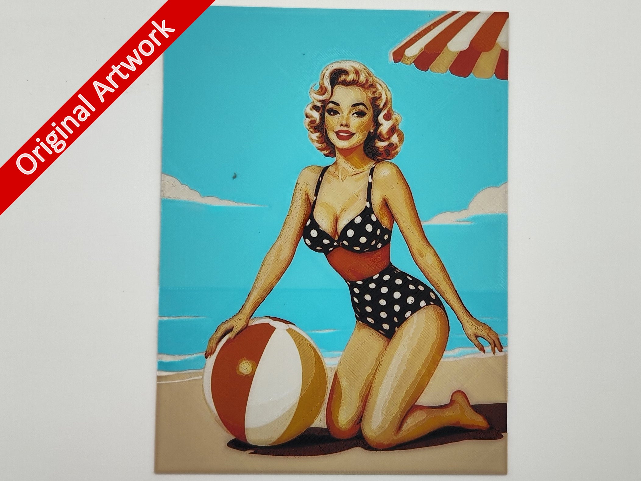 Affiche/poster de pinup Beach_ball imprimée en 3d