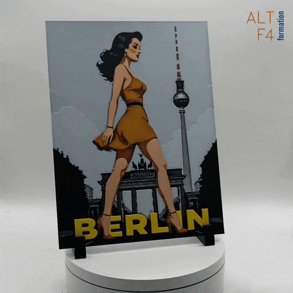 Affiche/poster de pinup Berlin imprimée en 3d