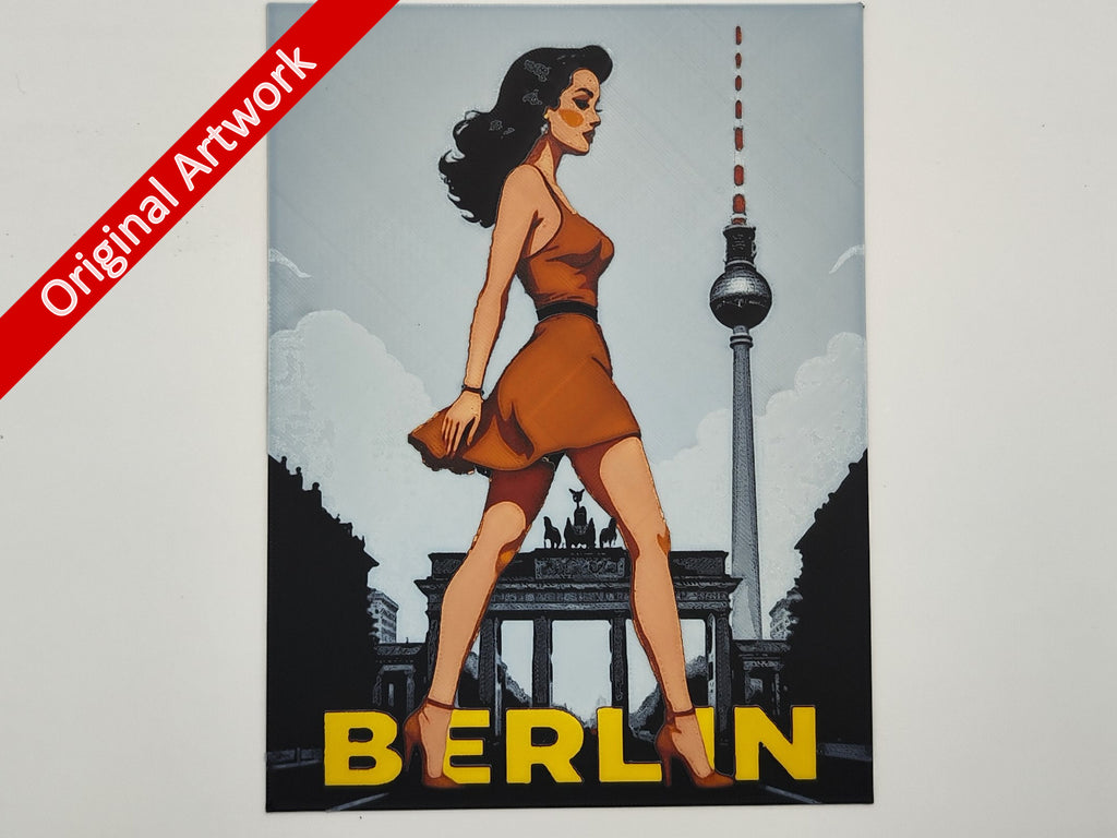 Affiche/poster de pinup Berlin imprimée en 3d