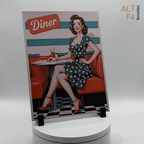 Affiche/poster de pinup Diner imprimée en 3d