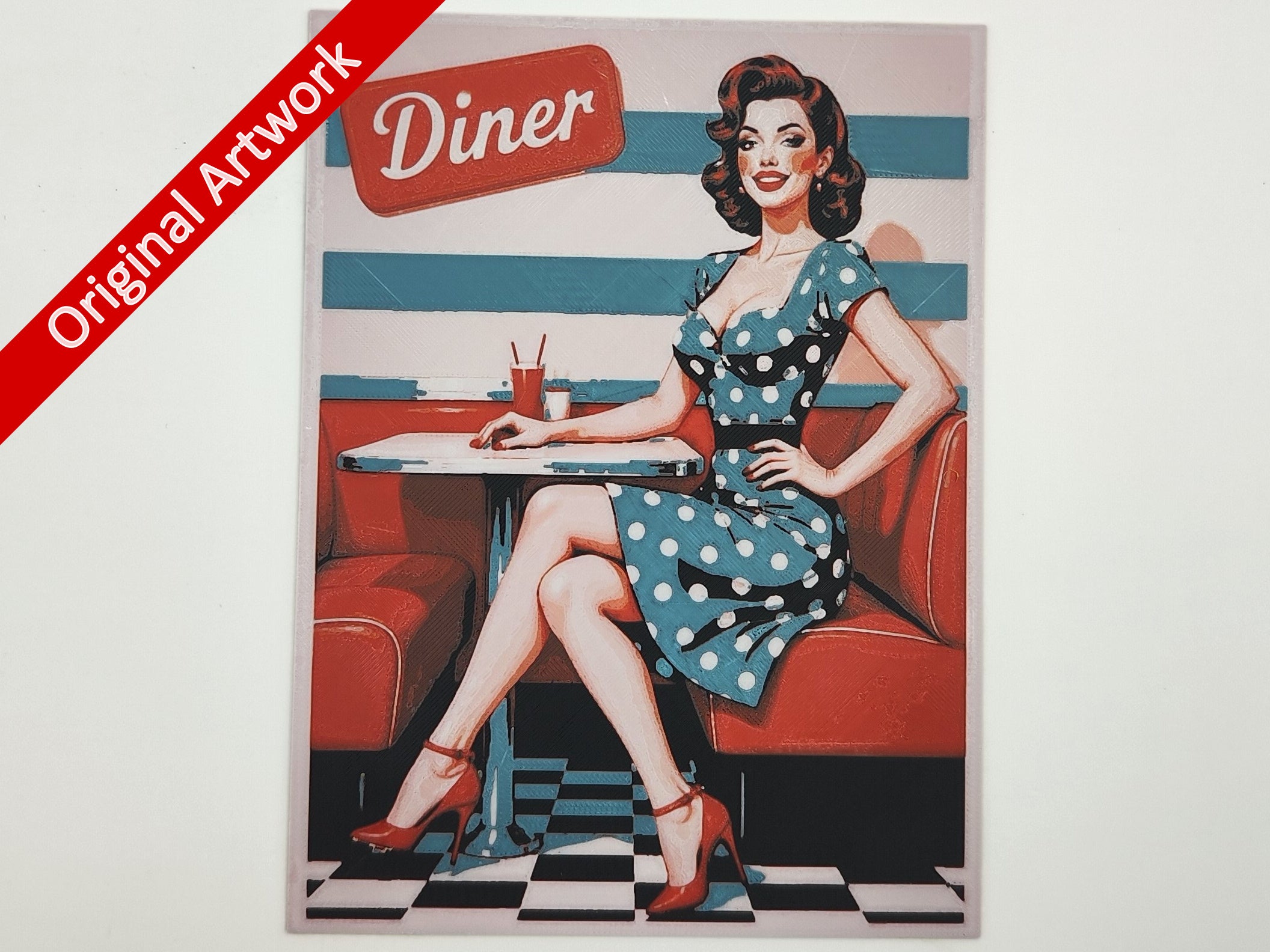 Affiche/poster de pinup Diner imprimée en 3d