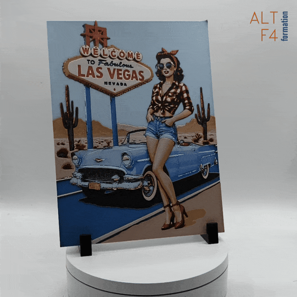 Affiche/poster de pinup Las Vegas imprimée en 3d