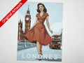 Affiche/poster de pinup Londres imprimée en 3d