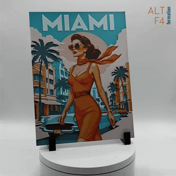 Affiche/poster de pinup Miami imprimée en 3d