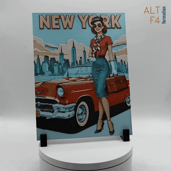 Affiche/poster de pinup New York imprimée en 3d