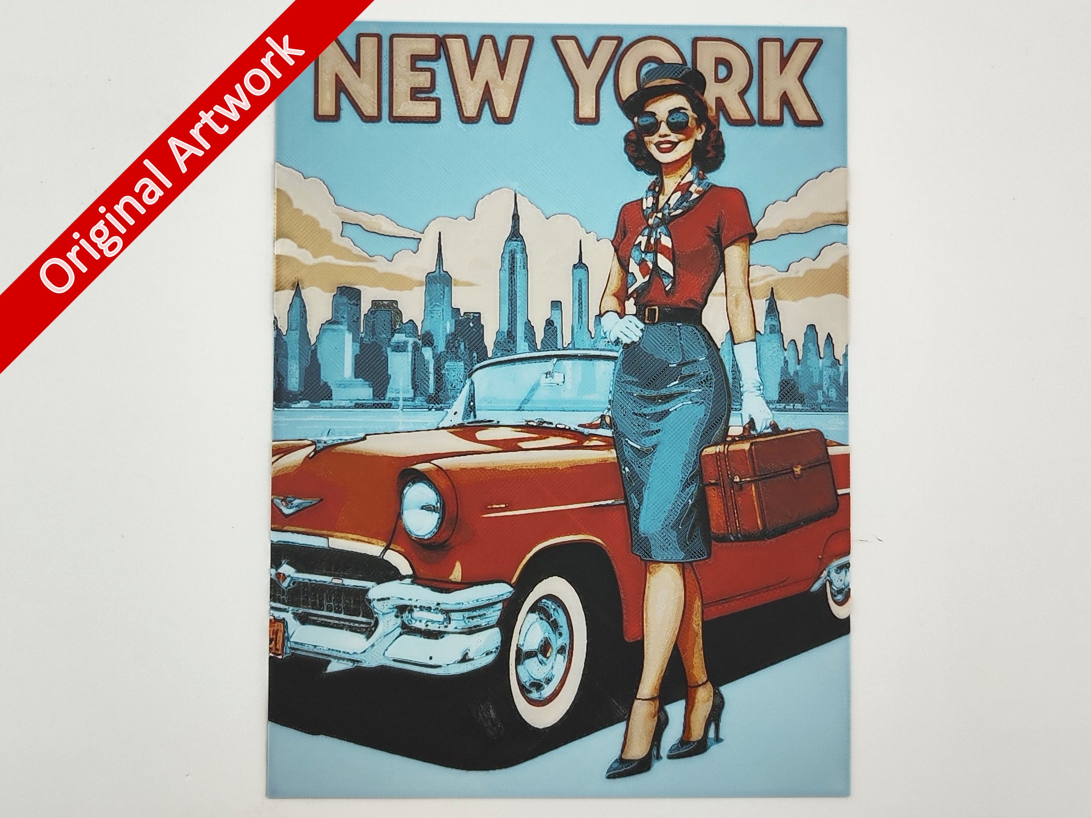 Affiche/poster de pinup New York imprimée en 3d
