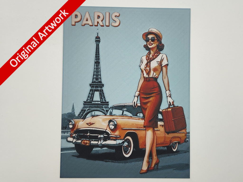 Affiche/poster de pinup Paris imprimée en 3d