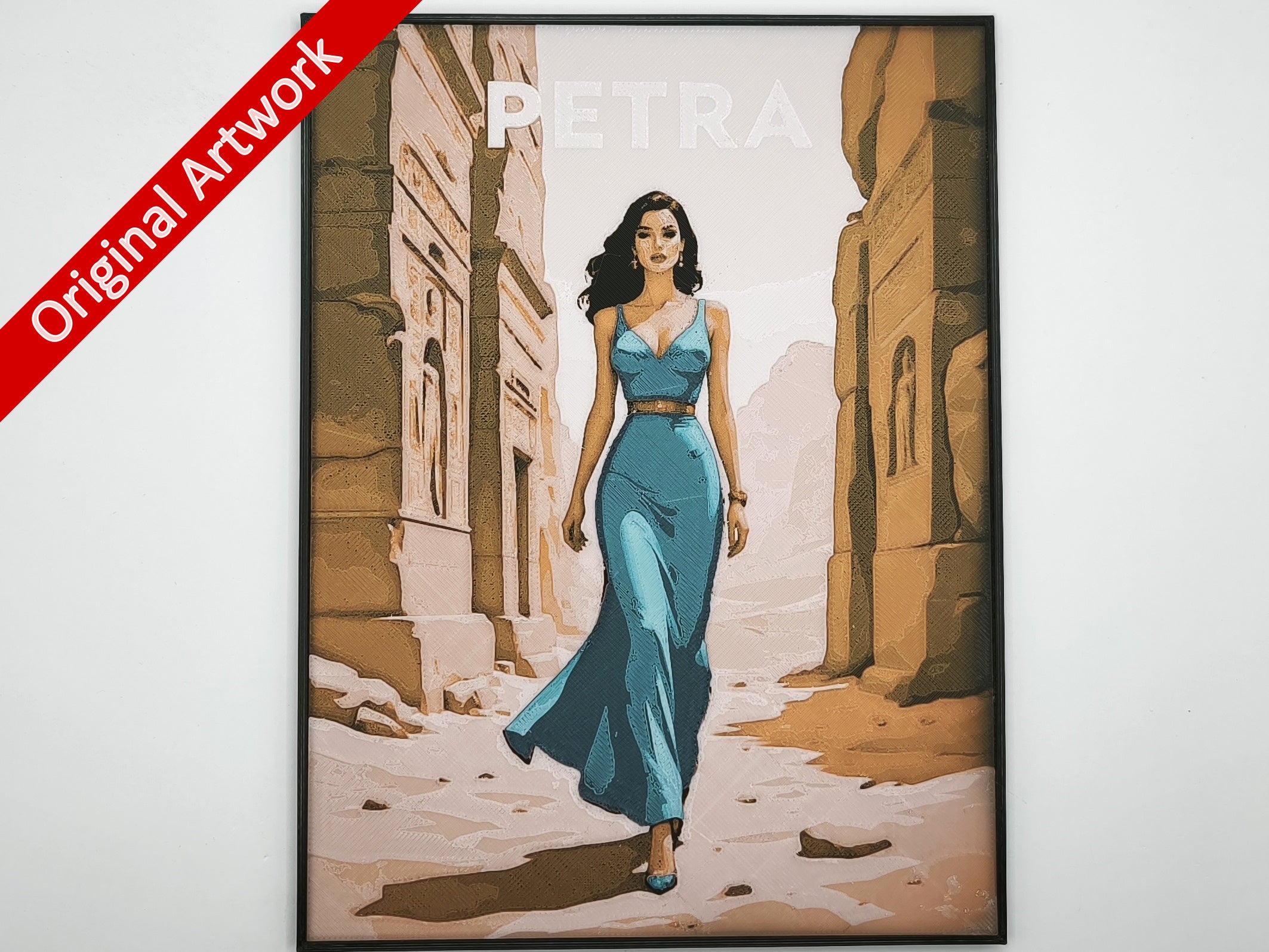 Affiche/poster de pinup Petra imprimée en 3d avec cadre