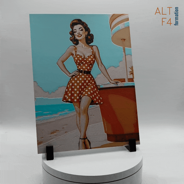 Affiche/poster de pinup Plage imprimée en 3d