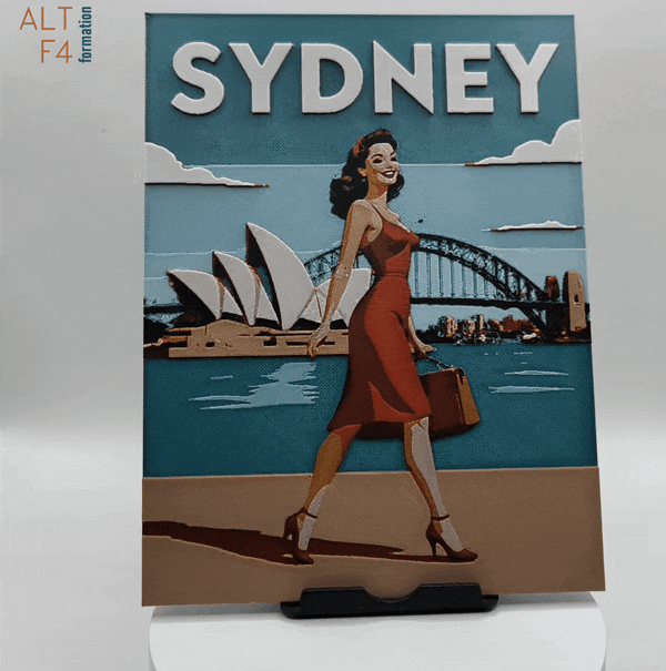 Affiche/poster de pinup Sydney imprimée en 3d
