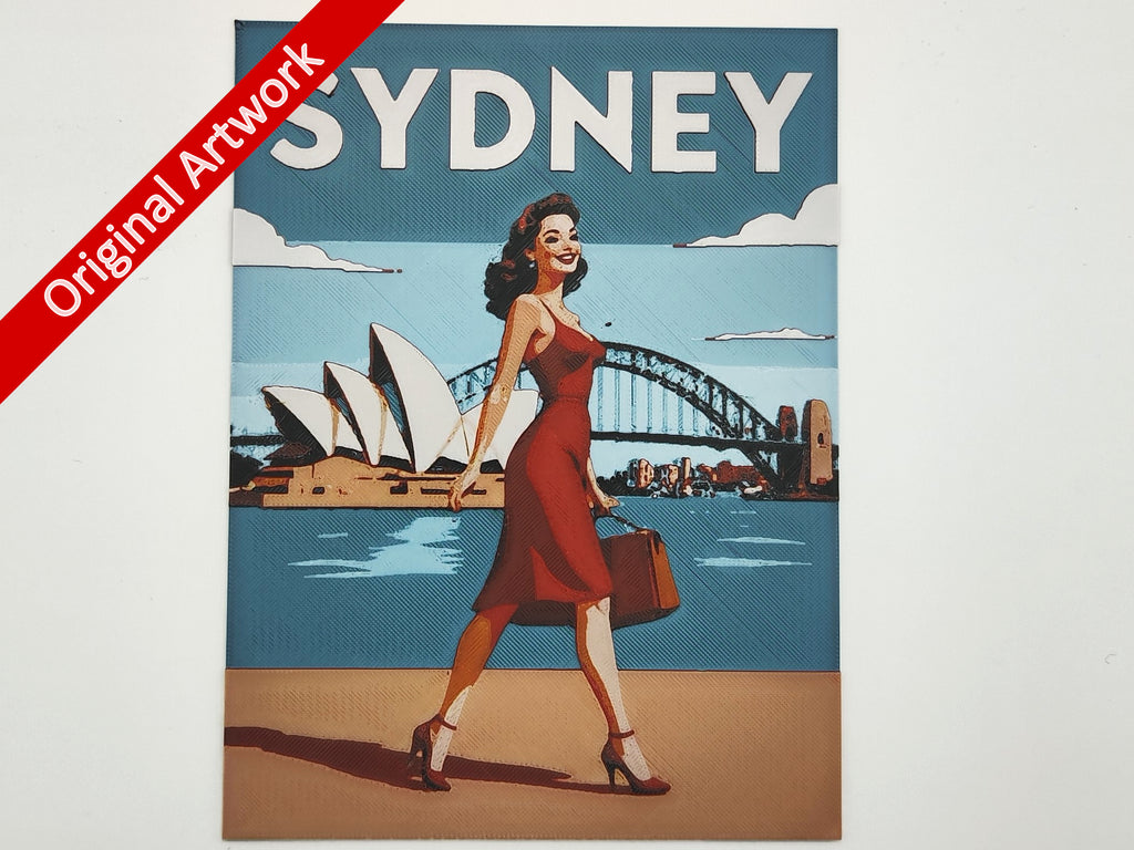 Affiche/poster de pinup Sydney imprimée en 3d
