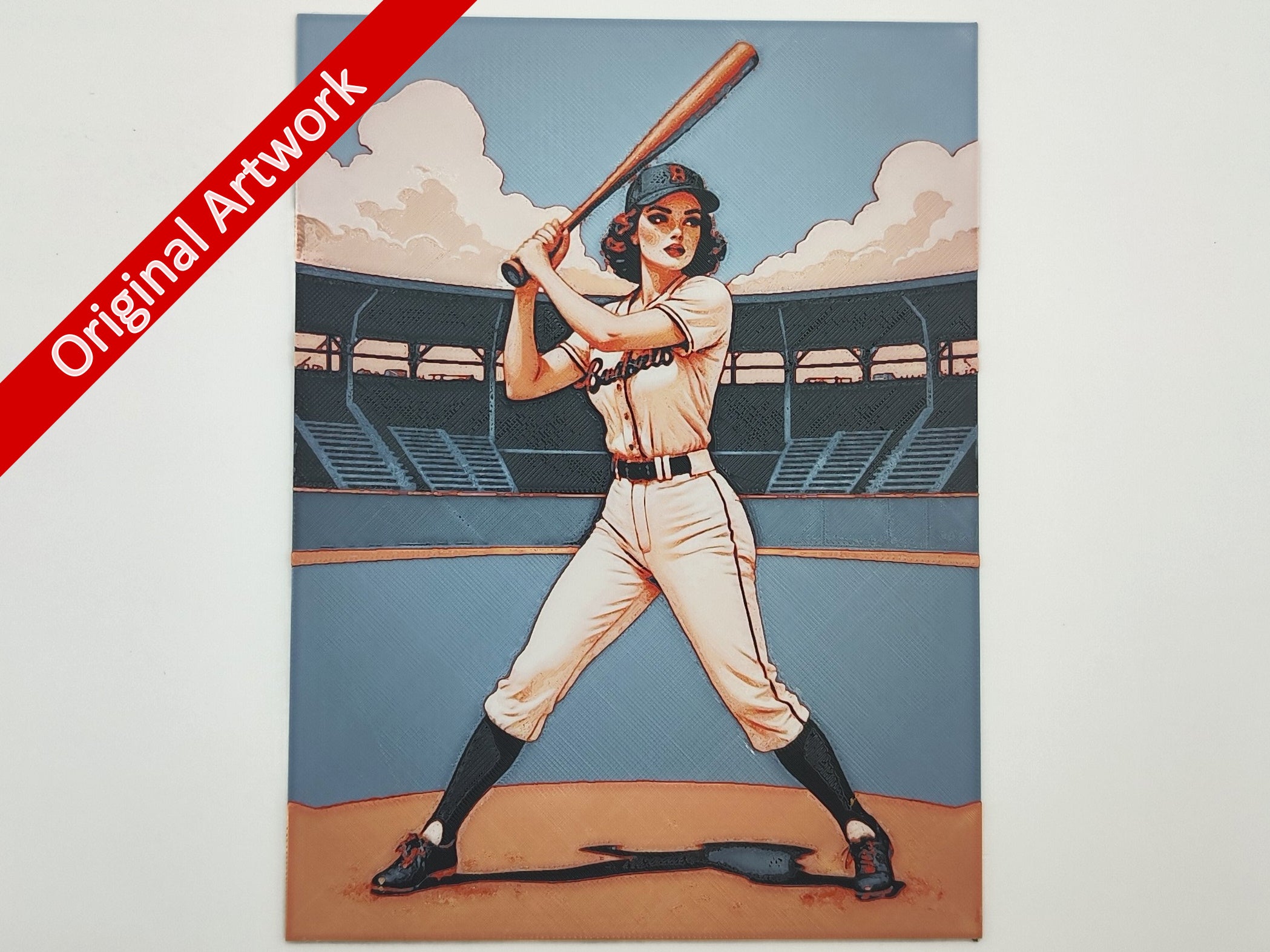 Affiche/poster de pinup base_ball imprimée en 3d
