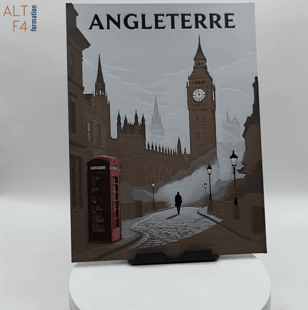 Affiche/poster de voyage du Angleterre version 1 imprimée en 3d 