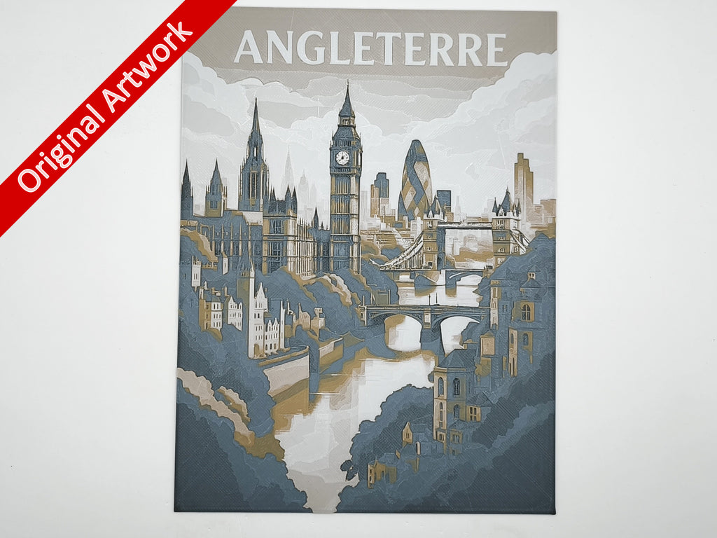 Affiche/poster de voyage du Angleterre version 2 imprimée en 3d 