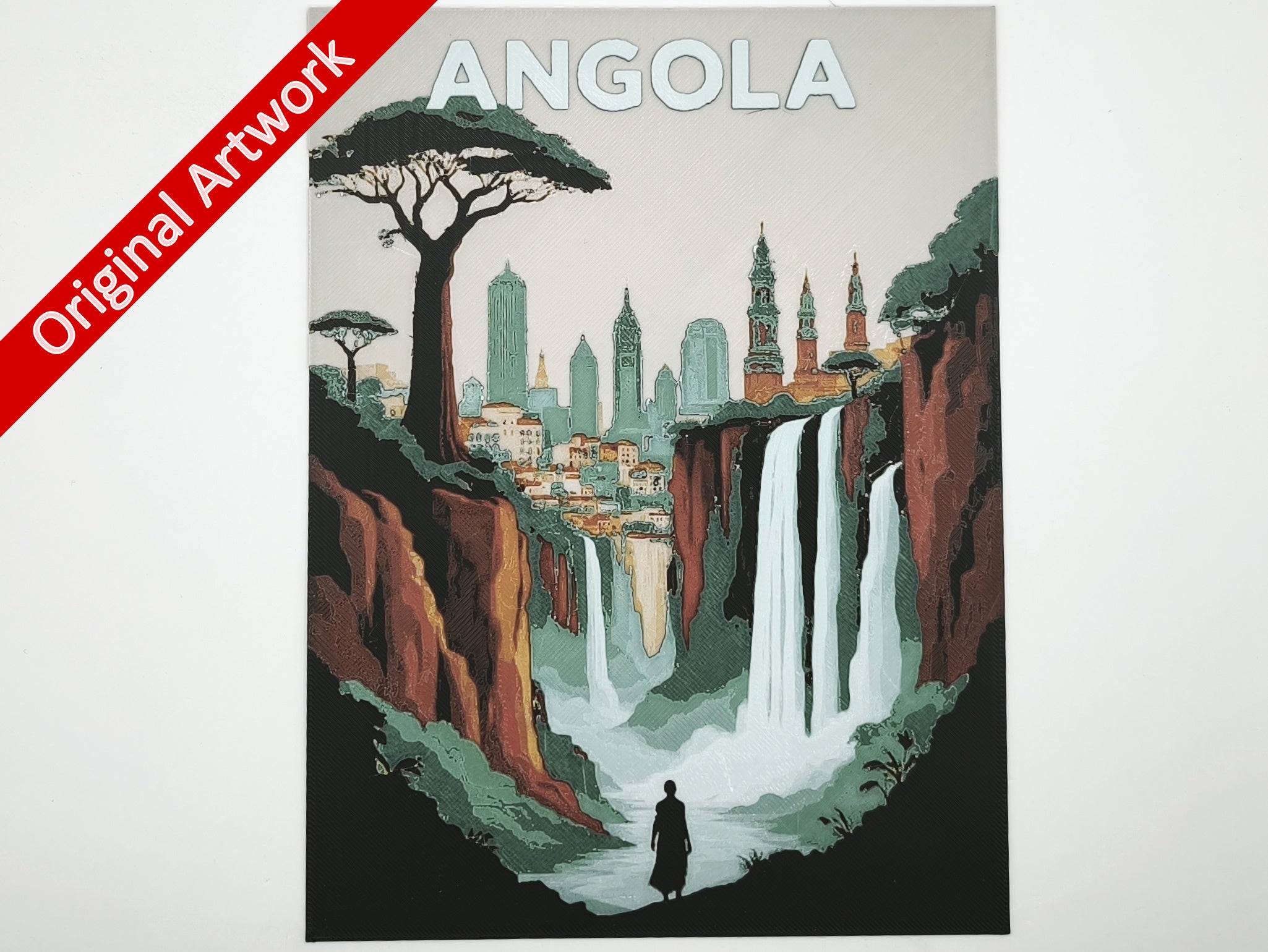 Affiche/poster de voyage du Angola imprimée en 3d 
