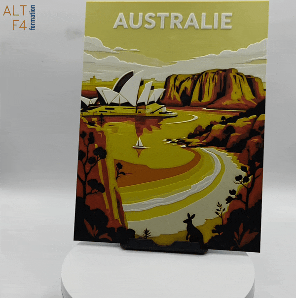 Affiche/poster de voyage du Australie imprimée en 3d 