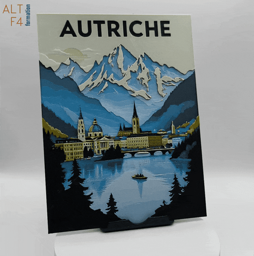 Affiche/poster de voyage du Autriche imprimée en 3d 