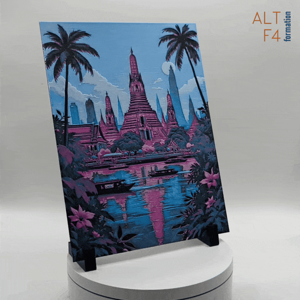 Affiche/poster de voyage de Bangkok imprimée en 3d style cyberpunk
