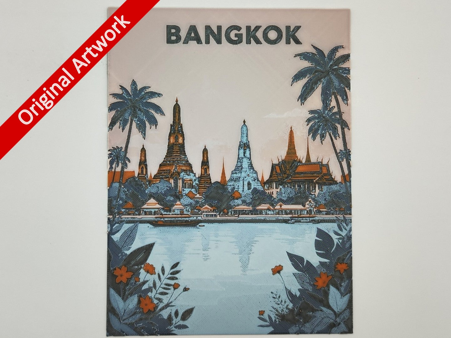 Affiche/poster de voyage de Bangkok imprimée en 3d 