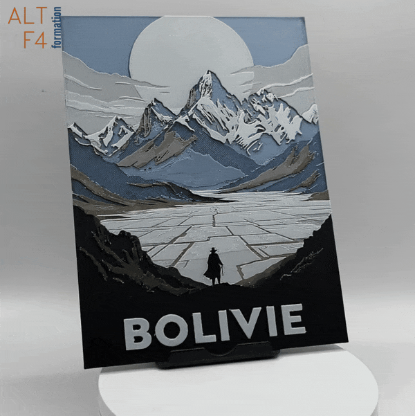 Affiche/poster de voyage du Bolivie imprimée en 3d 