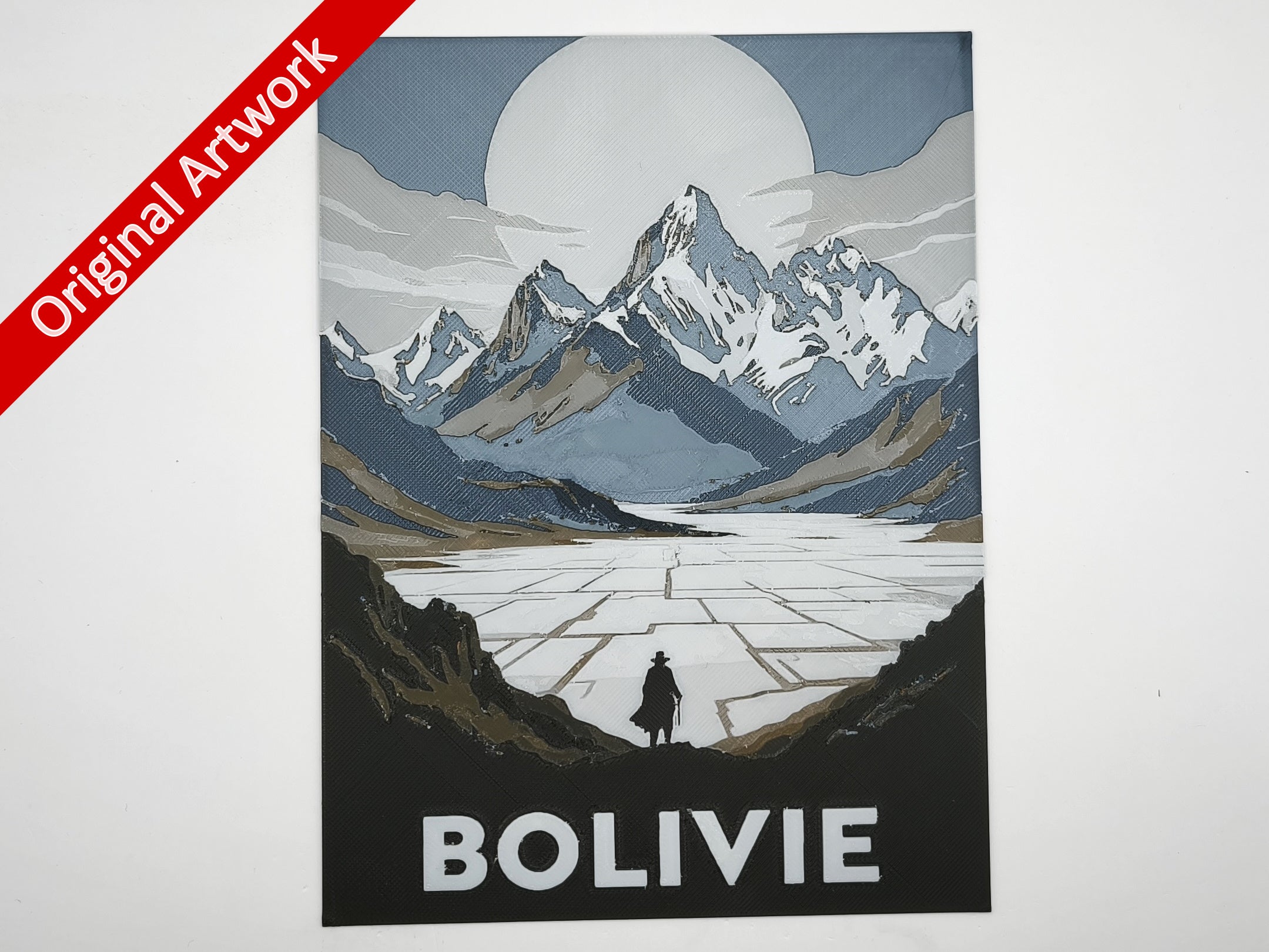 Affiche/poster de voyage du Bolivie imprimée en 3d 