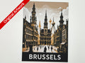 Affiche/poster de voyage de Bruxelles imprimée en 3d style steampunk
